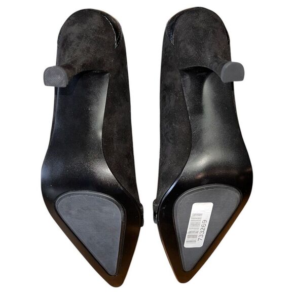 Alfani Chaz Black Suede/Patent Pointed Toe Pumps Womens Size 10M NEW - Picture 8 of 12